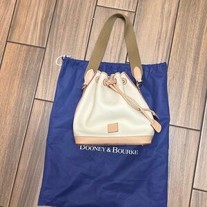 Dooney & Bourke Cream and Tan Bucket Bag